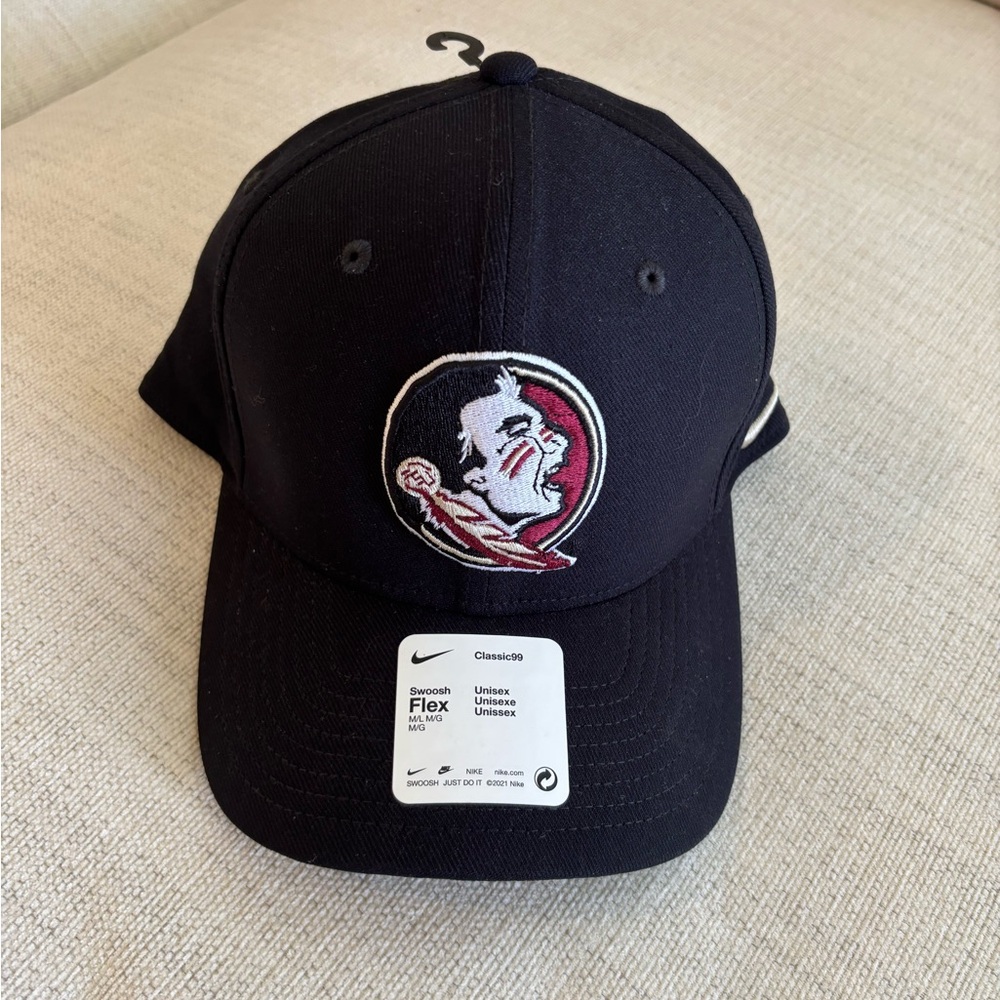 Nike Classic99 Swoosh Flex Black Cap with FSU Embroidered Logo